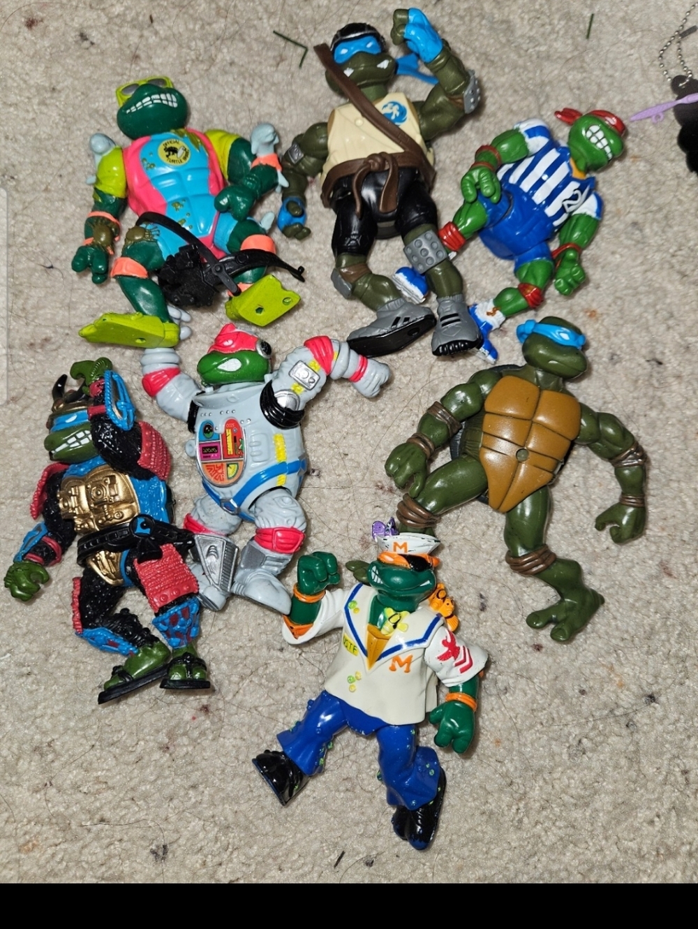 Vintage Lot Of TEENAGE mutant NINJA TURTLES action Figures
